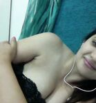 Beautiful girl shows off her big boobs on a video chat