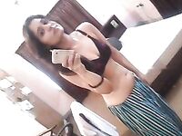 Beautiful college girl seduces her boyfriend with her sexy assets