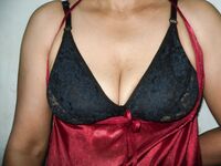 Busty Wife seduces husband in red gown