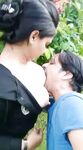 Indian GF feeding her big boobs outdoors