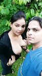 Indian GF feeding her big boobs outdoors