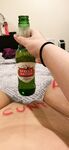 Sipping Beer While Fingering Dripping Pussy