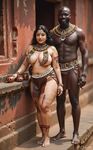 Naked Desi woman with her african tribal fiance