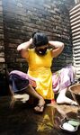 Masked Bengali bhabhi nude bathing and peeing