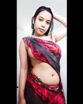 Girlfriend in transparent saree showing firm boobs