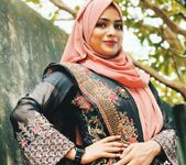 Red lips Bangladeshi hijab girl with big boobs