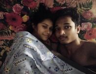 Newly married couple first night romance photos