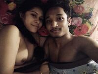 Newly married couple first night romance photos