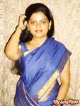 Hot Sexy Neha Nair Blue South Indian Sari