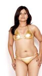 Hot Indian Model Nikita In Golden Bikini