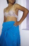 Indian Bhabhi Parveen Transperant Blue Saree