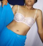 Indian Bhabhi Parveen Transperant Blue Saree