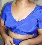 Indian Aunty Bano Blue Blouse Stripped Nude
