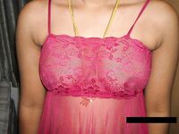 Indian Bhabhi Sadaf Stripping Her Red Nighty