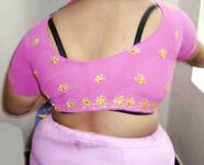 Indian Wife Mahek Pink Saree Stripped Nude