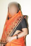 Indian Housewife Shamina Orange Saree Naked
