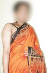 Indian Housewife Shamina Orange Saree Naked