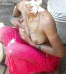 Andhra Bhabhi Taking Outdoor Shower Filmed By Husband