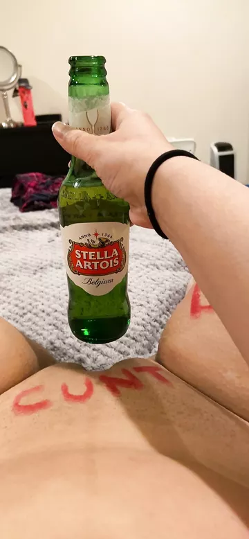 Sipping Beer While Fingering Dripping Pussy