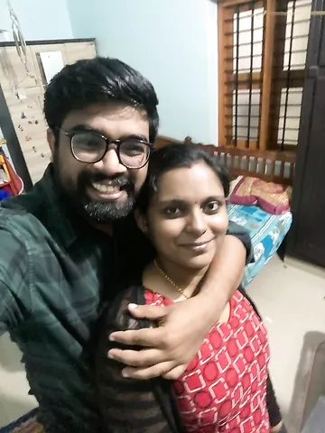 Newly married couple kissing and bedroom sex fun