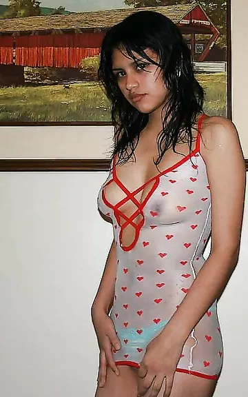 Spicy Indian Babe Hot Red Lingerie
