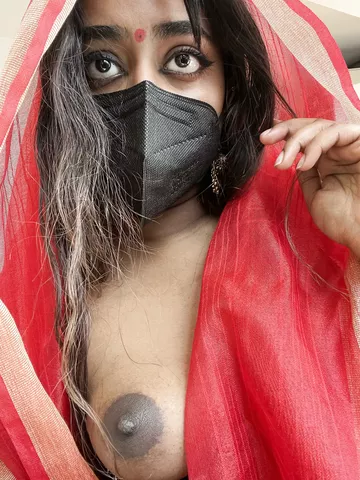 Indian Wife Showing Face Pulling Titties Out For You