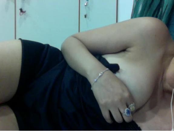 Beautiful girl shows off her big boobs on a video chat