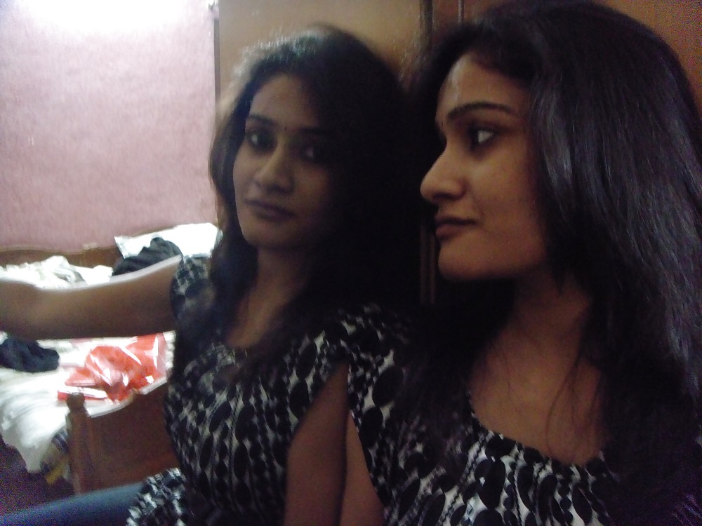 Selfie pictures of Desi girl licking own boobs