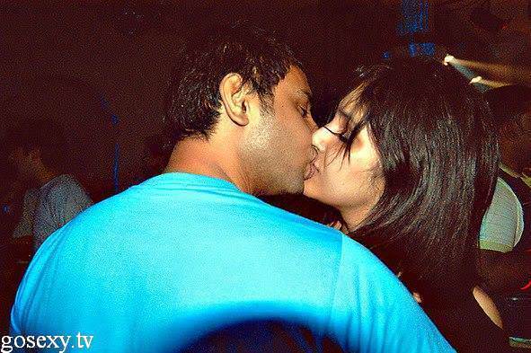 College couples enjoying a nice romantic kiss with their partner