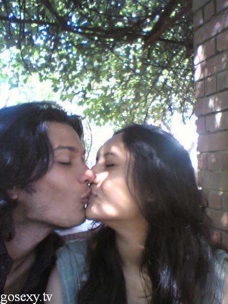 College couples enjoying a nice romantic kiss with their partner