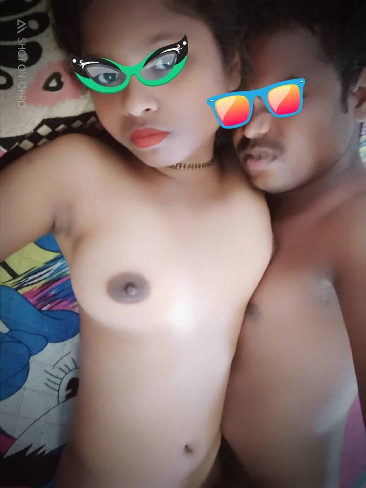 Newly married young lovely couple nude pics