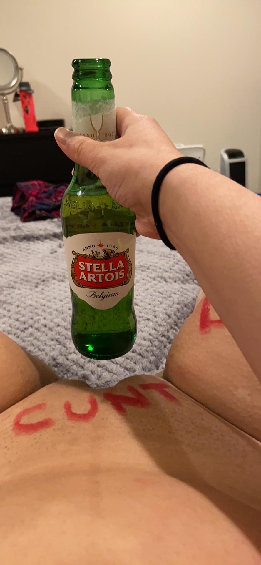 Sipping Beer While Fingering Dripping Pussy