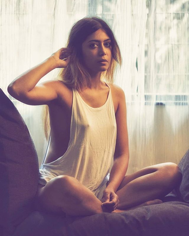 Teasing with my pokey nipples erect, dripping honey from my aching desi cunt