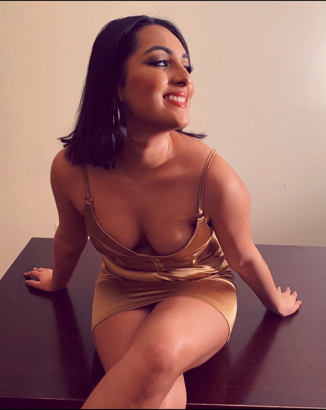 Leaning Forward Teasingly Now, Planning To Spread Legs Wide For Next Filthy Show?