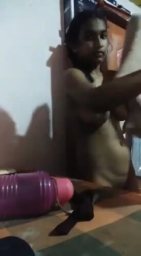 Teen Indian girl stripping and showing boobs