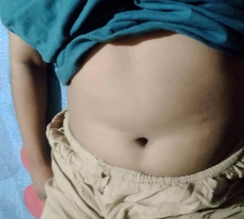 Sexy girlfriend bathing topless with big boobs show