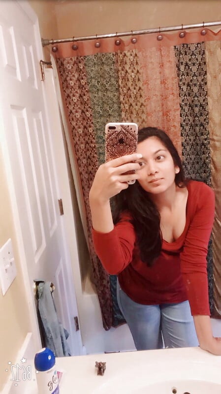 Slim college girlfriend exposing small boobs