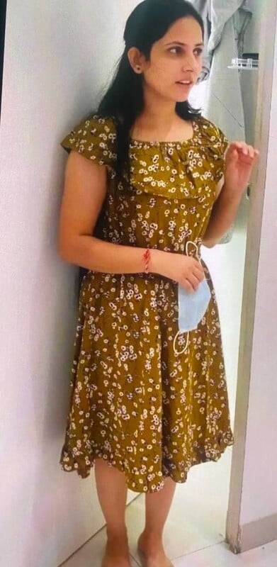 Homely Indian wife naked posing before husband