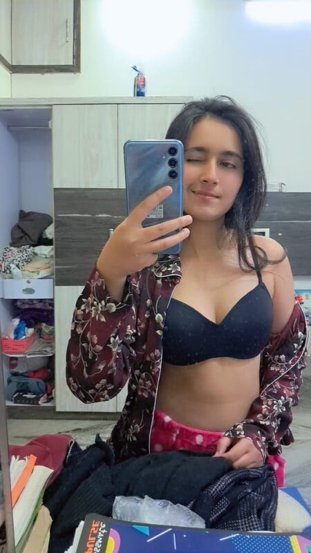 Virgin Indian GF topless small boobs showing