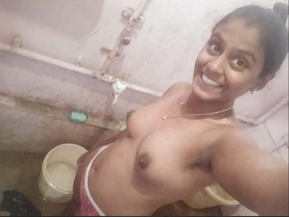 Hot Tamil wife topless in bathroom photos
