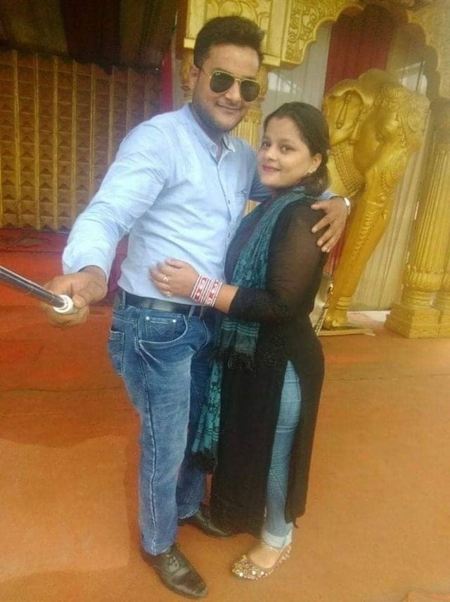 Indian wife kissing and boob press foreplay sex