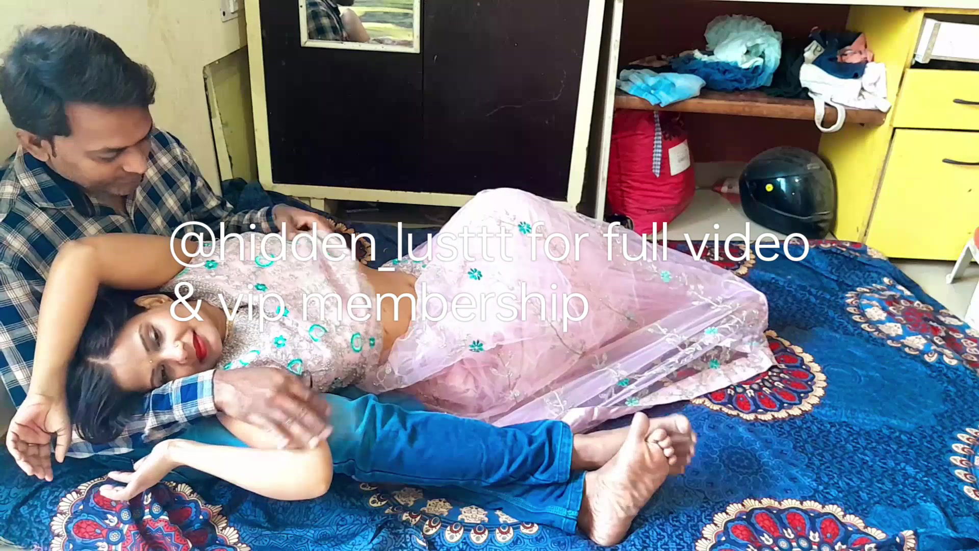 Indian porn wife big boobs pressing and foreplay