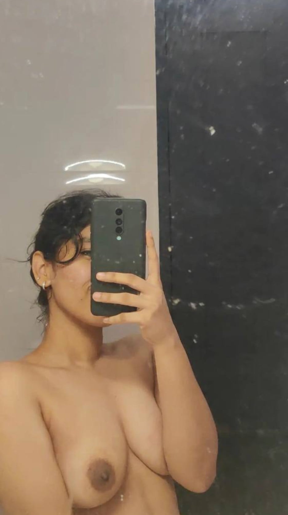 Beautiful girl boob press by boyfriend and topless