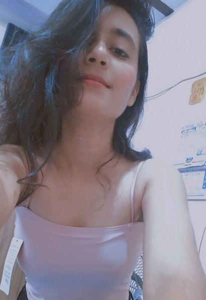 Smooth white legs girl showing nude body to lover