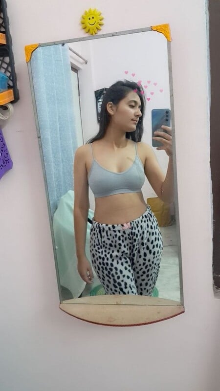 Smooth white legs girl showing nude body to lover