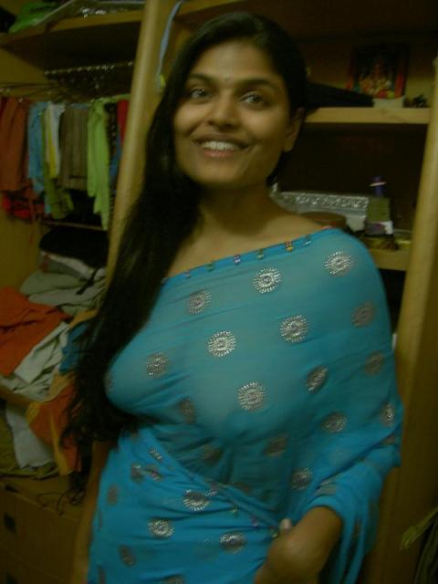 Horny Looking Indian Wife Blue Sari Pictures