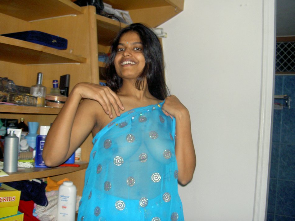 Horny Looking Indian Wife Blue Sari Pictures