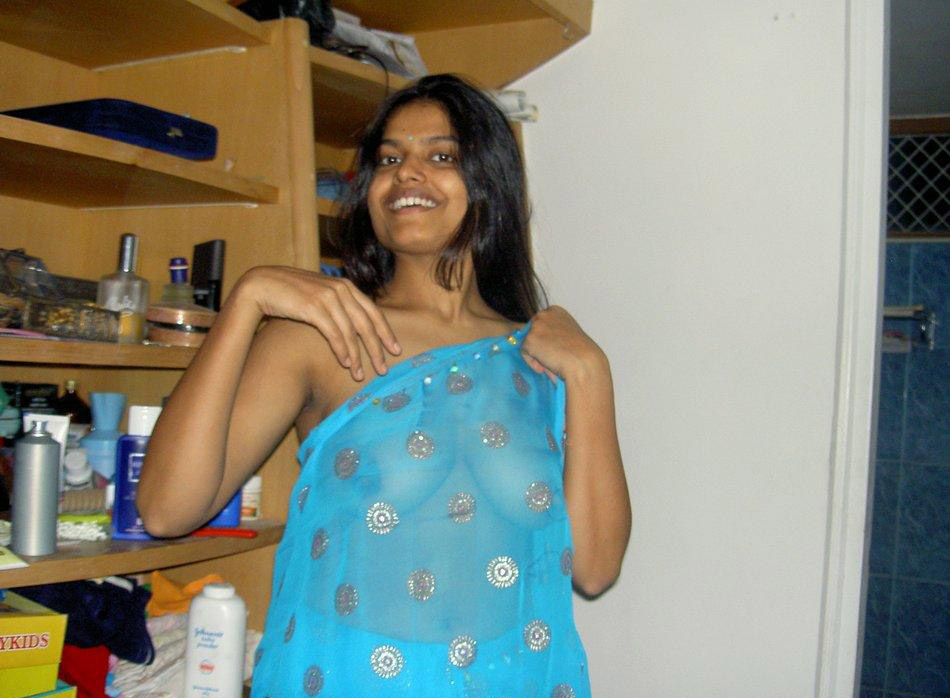 Horny Looking Indian Wife Blue Sari Pictures