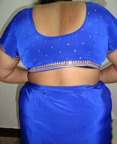 Indian Aunty Bano Blue Blouse Stripped Nude