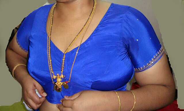 Indian Aunty Bano Blue Blouse Stripped Nude